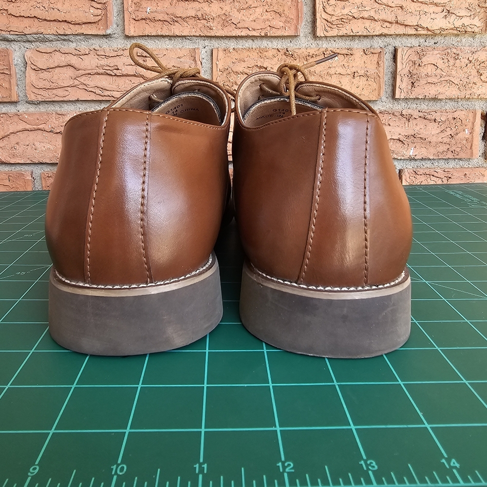 Golaiman Classic Brown Leather Men's Shoes Size 14 - Picture 3 of 9